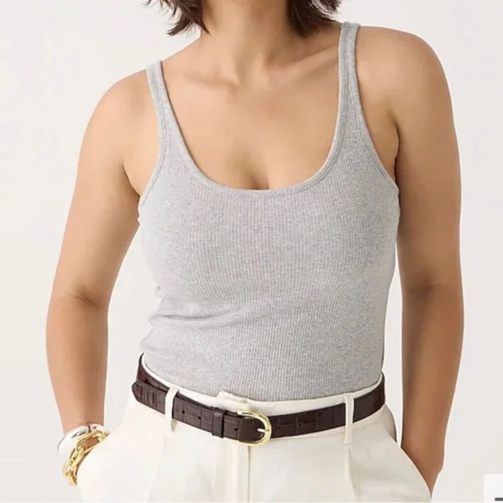 J Crew Vintage rib shelf bra tank top, size S